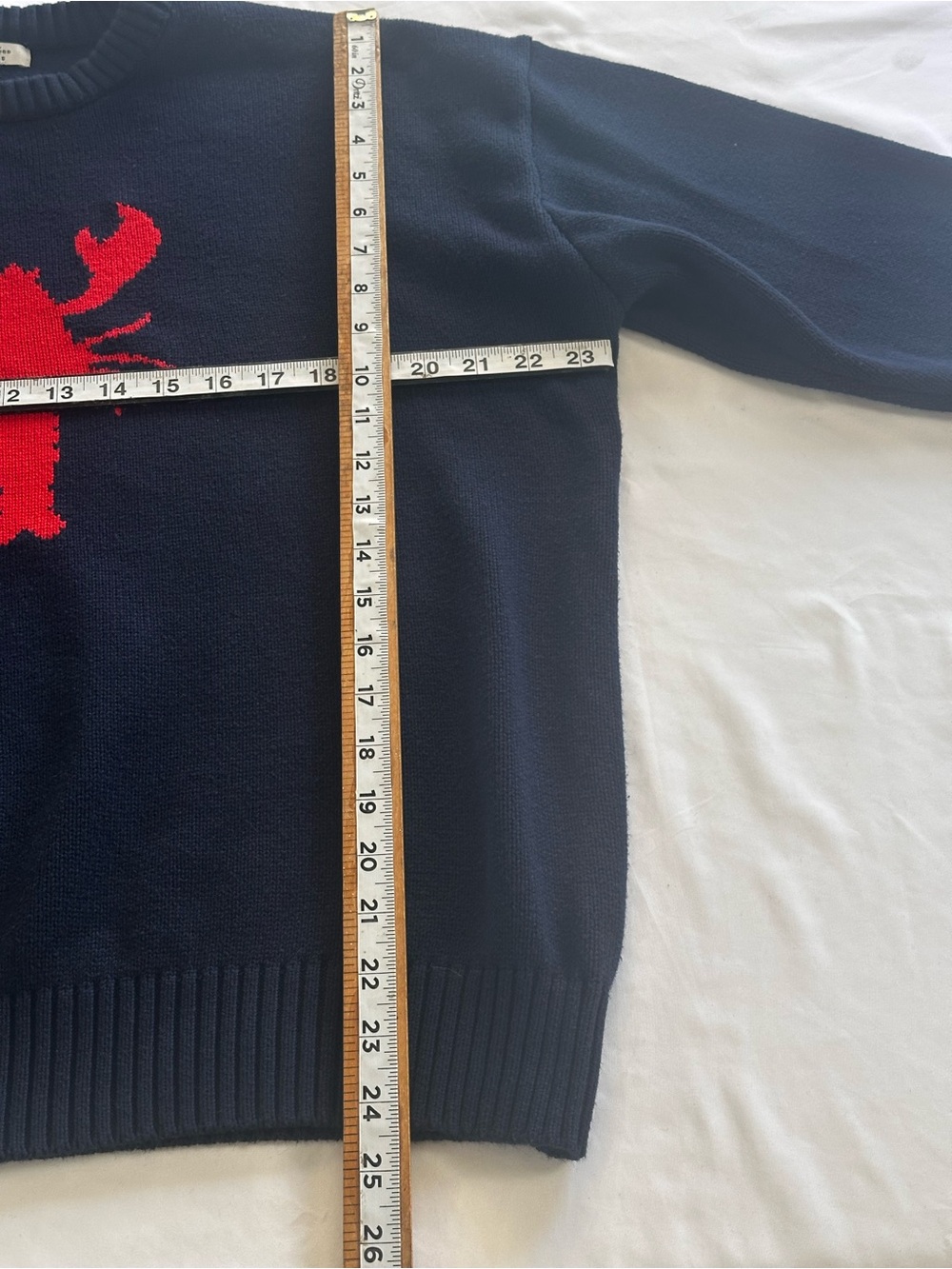 Orange Kiss Essentials Navy Red Lobster Knit Sweater Large Coastal Preppy - Picture 6 of 10